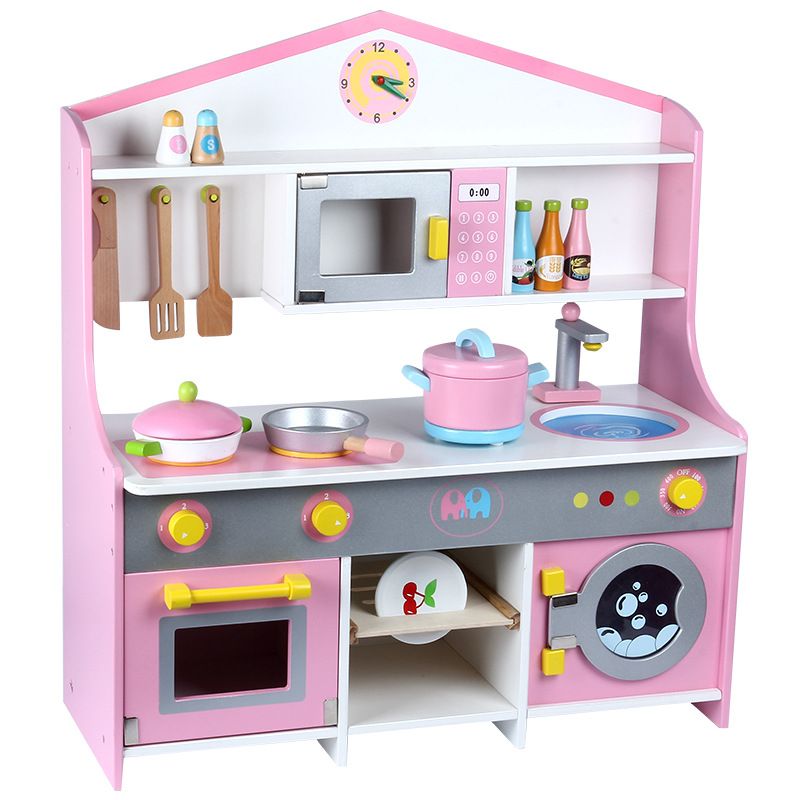 New children's Japanese kitchen Model B, simulation kitchen, children's house play, gas stove, sink details Picture