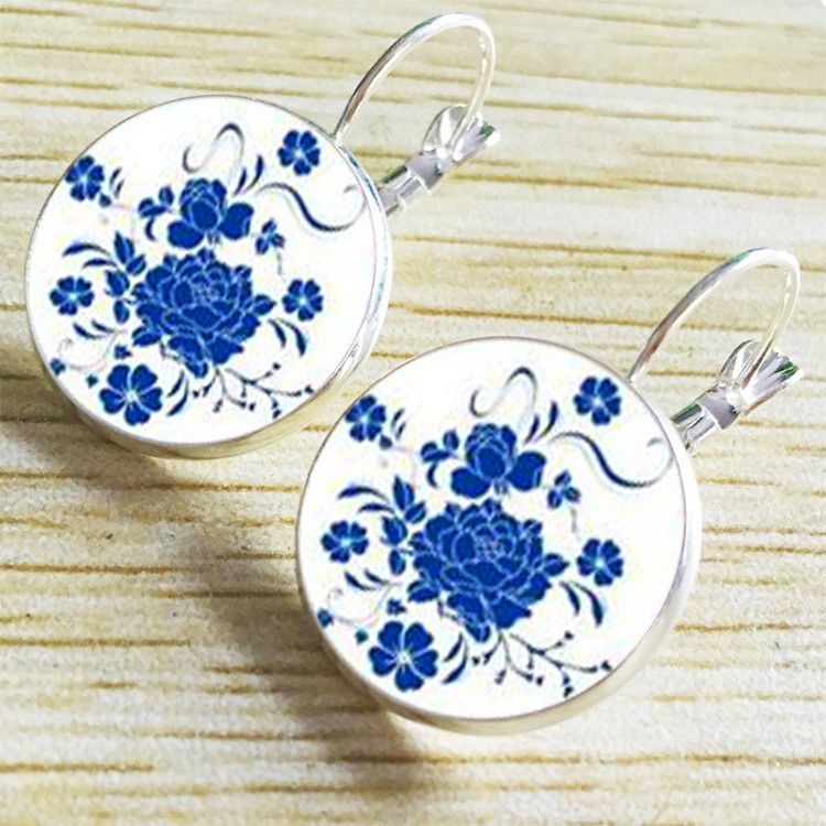 Pendientes de parche de vidrio influencers estilo explosivo DIY venta directa de fábrica invencible y encantador details Picture