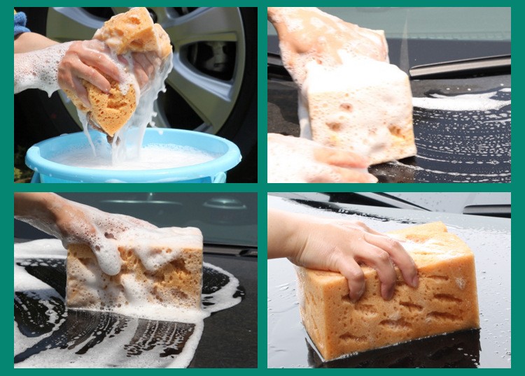 The thickened coral honeycomb car wash sponge is a large-pore water-absorbing sponge that won't damage the car paint detail image 9