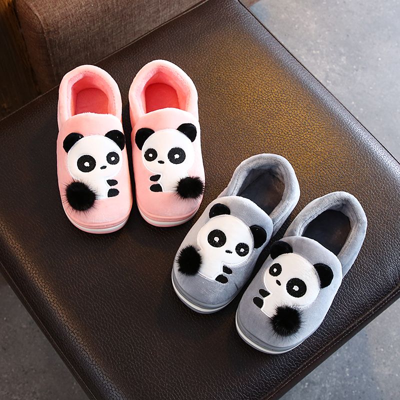 Children's Cotton Slippers Girl Cartoon Cute Autumn And Winter Fluffy Slippers Boy Non-Slip Home Indoor Family Slippers details Picture