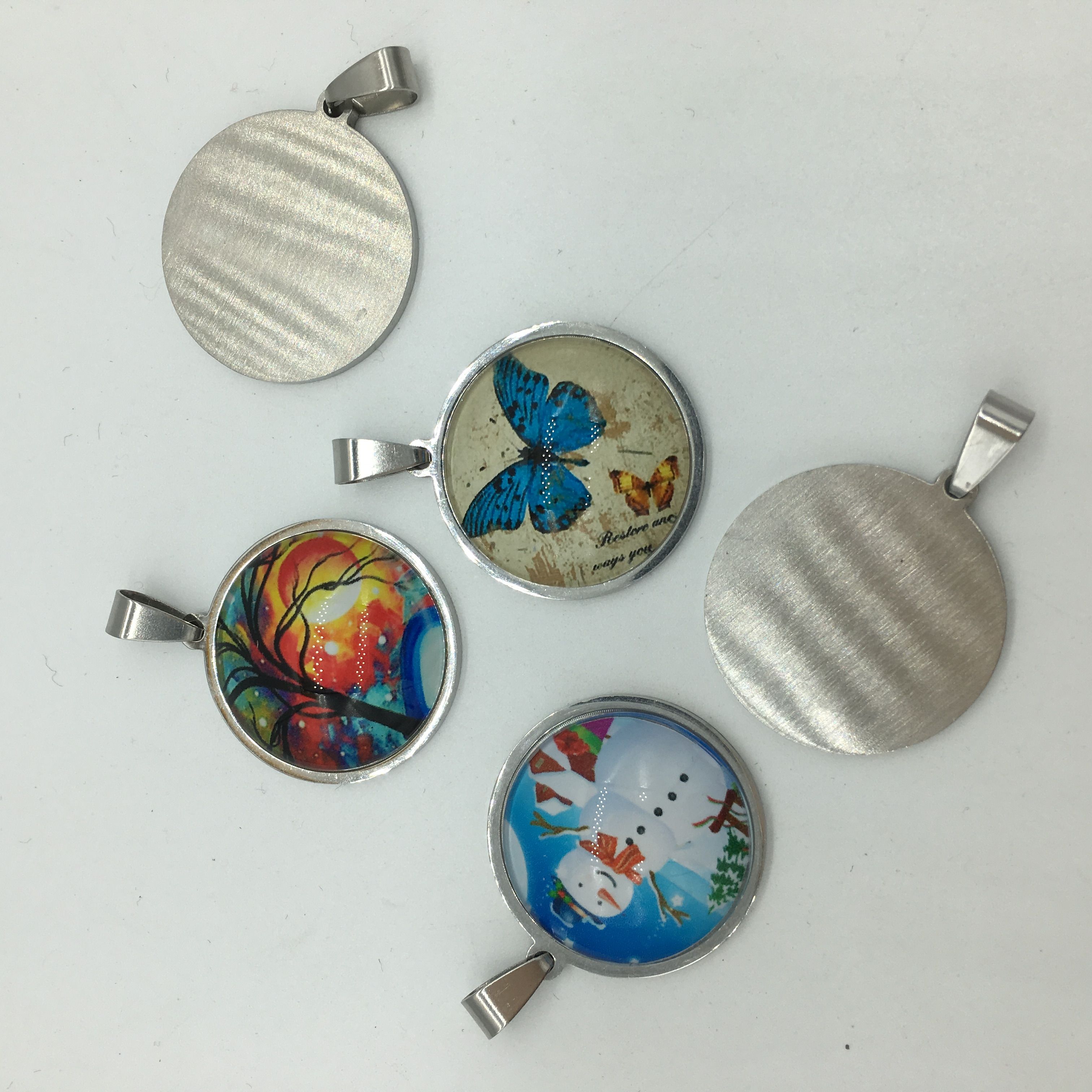 Stainless steel base glass patch necklace, a popular DIY product, factory direct sales, irresistibly charming