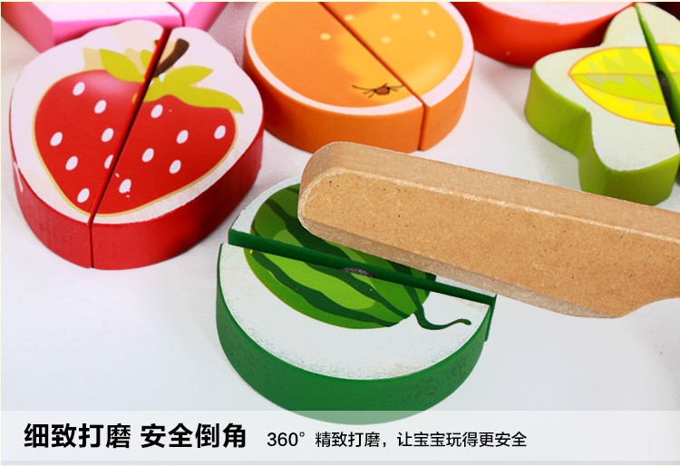 Wooden toys with flat fruits are fun and colorful, which can exercise babies' hand-eye coordination and visual ability, cultivate logical thinking ability, and exercise early education enlightenment training. It is a parent-child game detail image 14