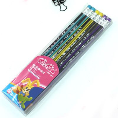Factory direct sales of hb non-wood pencils, 12-piece lead-free toxic pencils for primary school students, with eraser triangular rods, no need to sharpen pencils details Picture