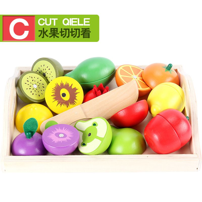 Wooden children's puzzle early teach every family toy simulation fruit cutting see the game vegetable cutting music wholesale Application Scenario