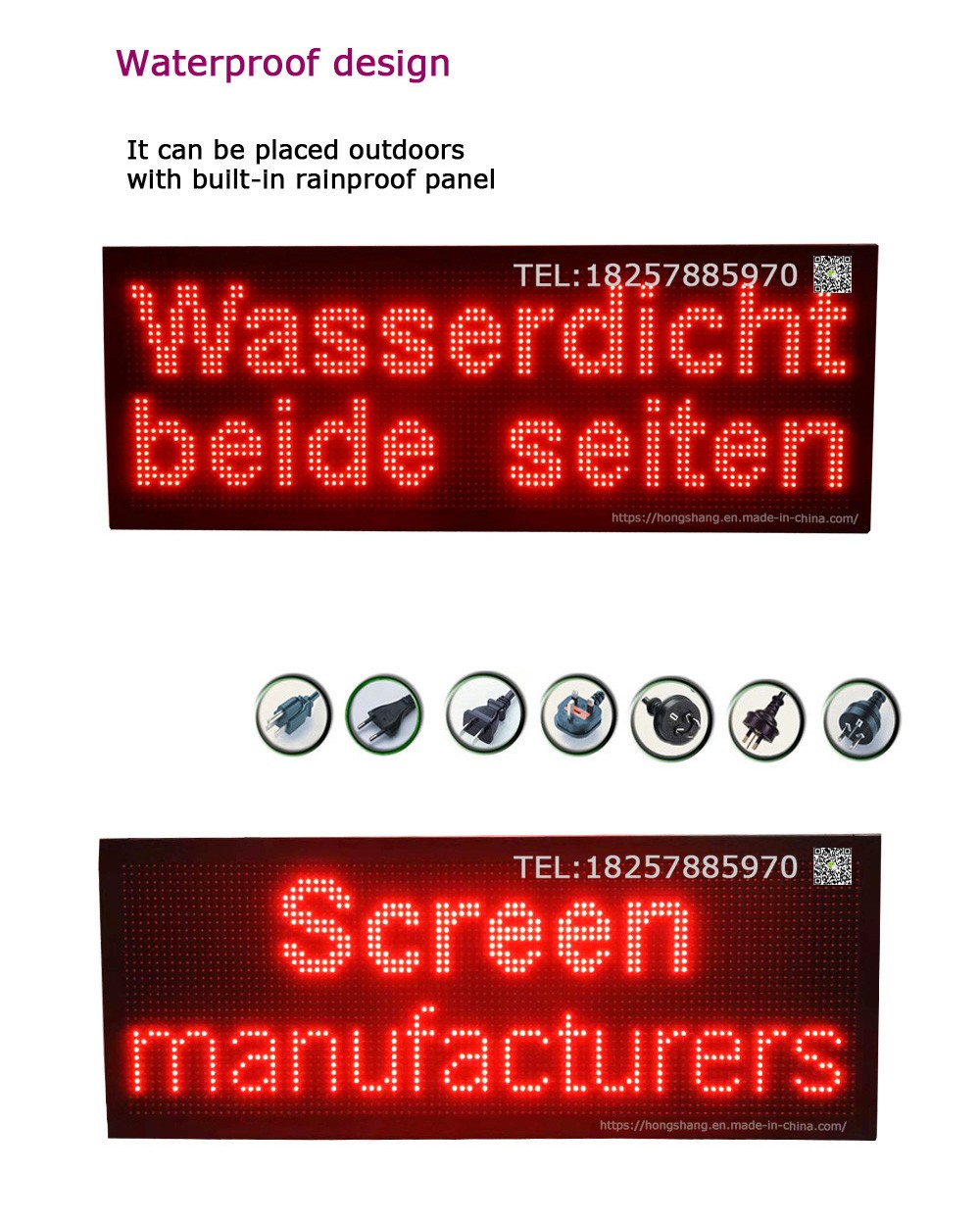 P10户外广告显示双面LED广告牌混色彩门头广告设计批发外贸热销品字幕显示屏世界文字详情图2