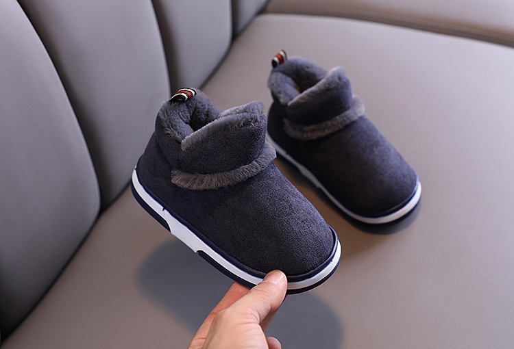 Children's Solid Color Explosive Snow Boots Boys And Girls Big Children Handsome Stylish Snow Boots undefined