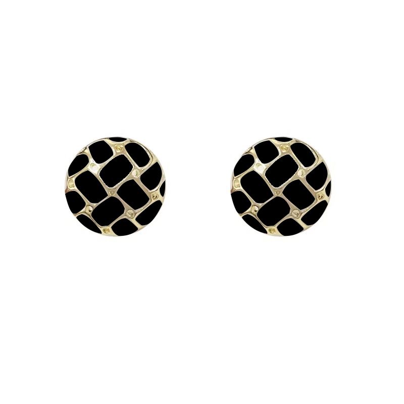 S925 Silver Needle Fashion Plaid Design Sense Earrings Niche Earrings Vintage Female Earrings Female Item Picture