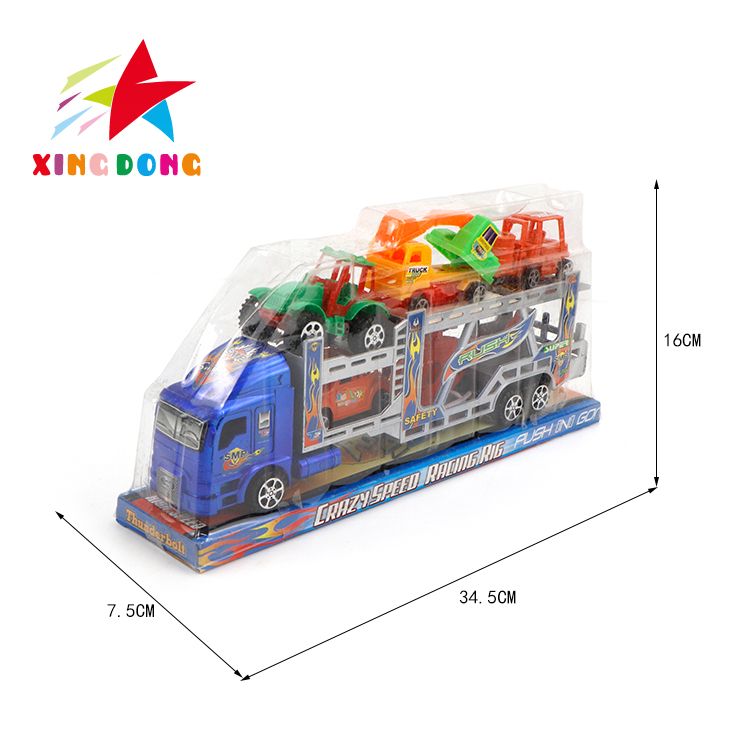 儿童玩具 惯性大货车 大卡车 带小汽车 直升机 铲车详情图3