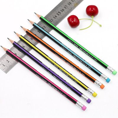 Factory direct sales of hb non-wood pencils, 12-piece lead-free toxic pencils for primary school students, with eraser triangular rods, no need to sharpen pencils Specification image