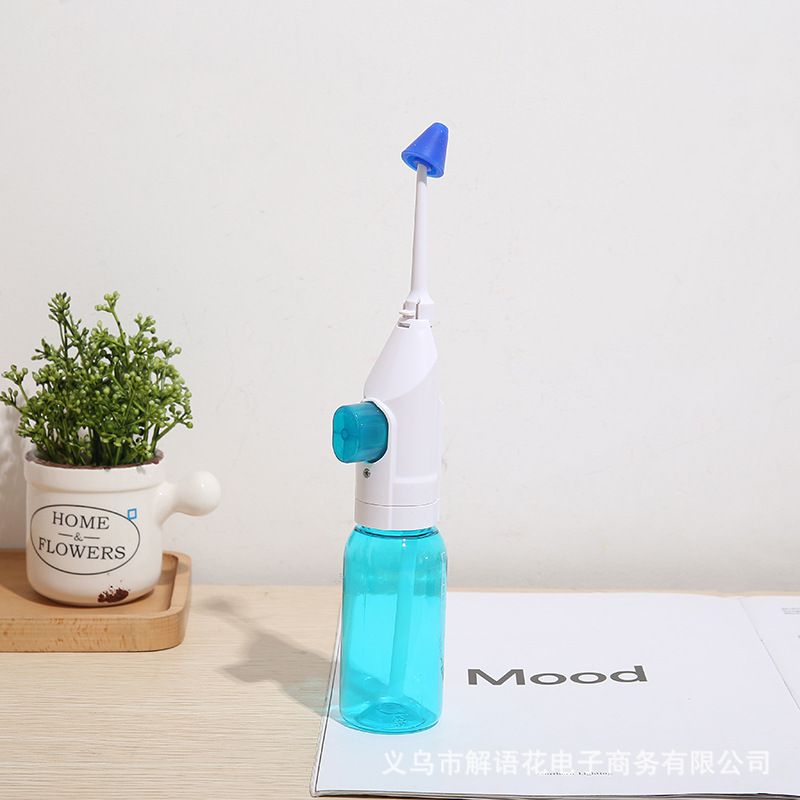 跨境便携式牙齿清洁洗白仪 手动牙齿清洁器冲牙器 蓝白洗牙器现货产品图