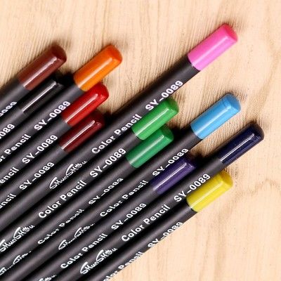New 12-color colored pencils, doodling pencils, coloring brushes, art and painting, student stationery customization factory direct sales details Picture