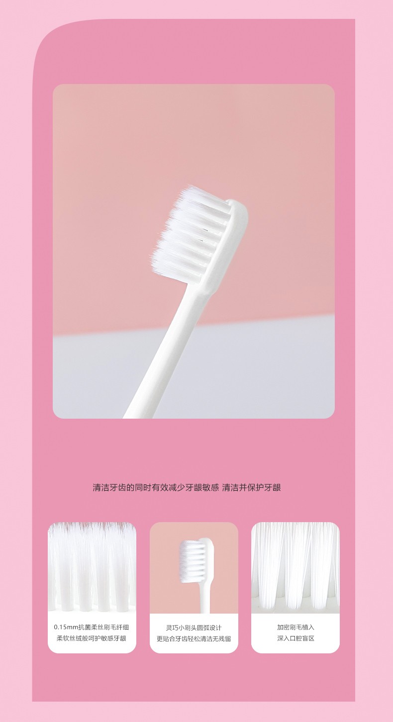 Antibacterial Toothbrush Couple 2 Adult Household Soft Silk Soft Bristle Toothbrush Manufacturers Spot Wholesale Specification drawing