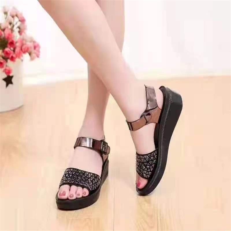 Doudou Shoes Spring And Autumn Women Every Match Mother Single Shoes 2020 New Soft Sole Non-Slip Pregnant Women Shoes Black Middle-Aged Grandma Shoes 23
