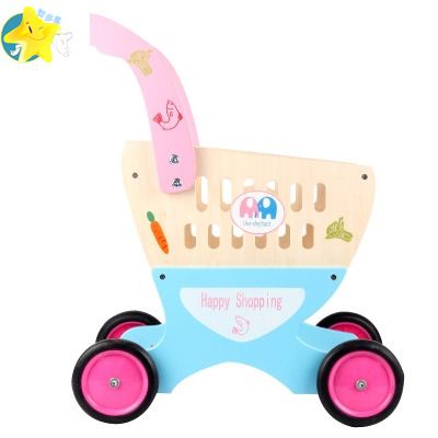 Factory direct children's puzzle play house interactive toys boys and girls simulation shopping cart with Chechelle building blocks full figure