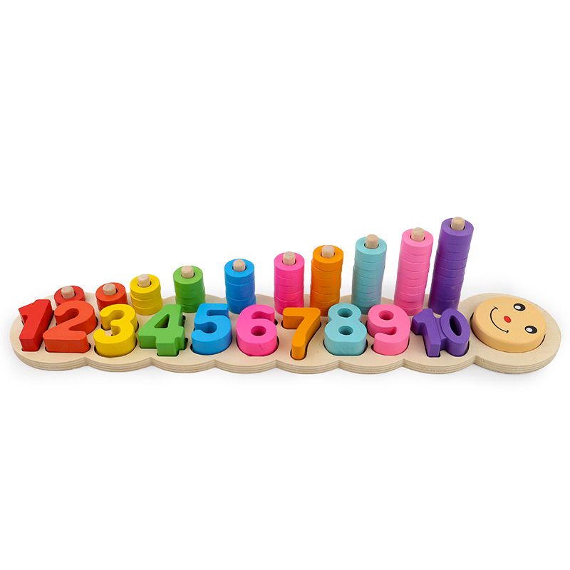 The wooden caterpillar number column toy is highly entertaining and colorful. It can exercise babies' hand-eye coordination, visual ability, logical thinking ability, early education enlightenment training, and is a parent-child game