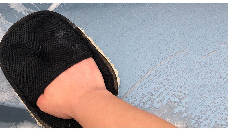 Car wash wool gloves with thickened fleece, fleece wool cleaning gloves, car fleece beauty car wash products detail image 7