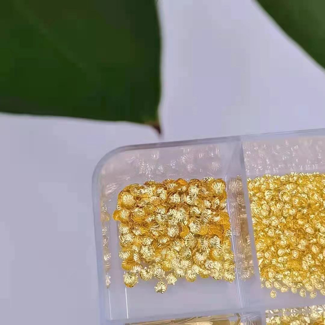 4.5X4.5 mini shell nail art accessory metal patches are a hit online details Picture