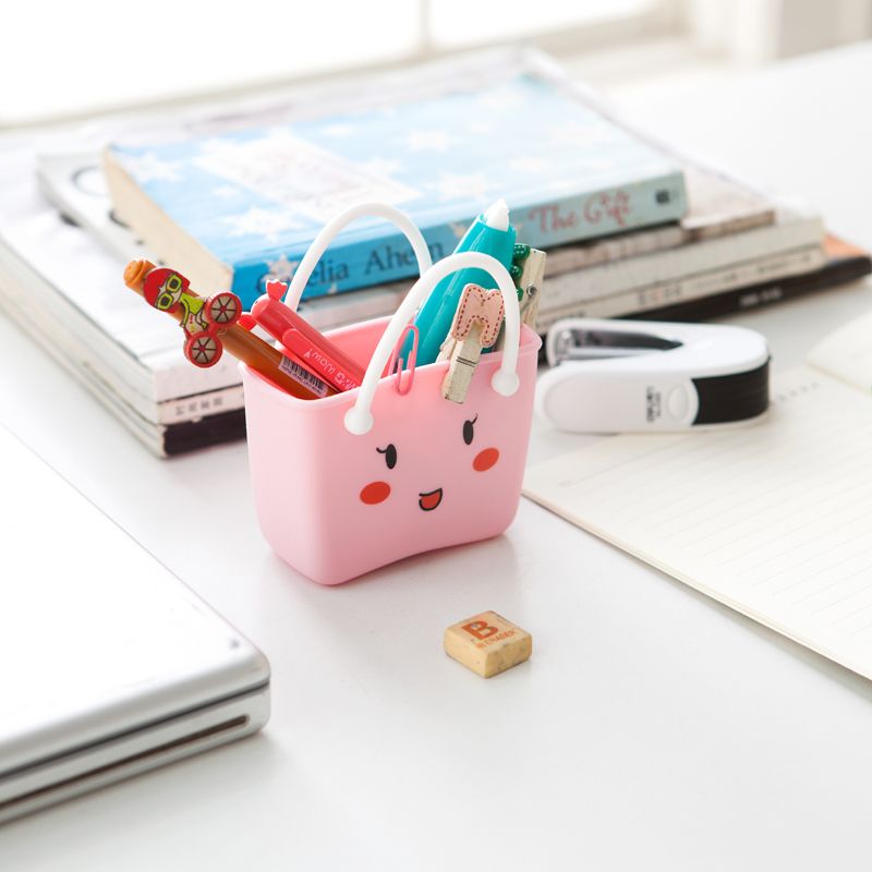 水槽沥水卡通收纳挂袋 多用收纳篮海绵沥水架白底实物图