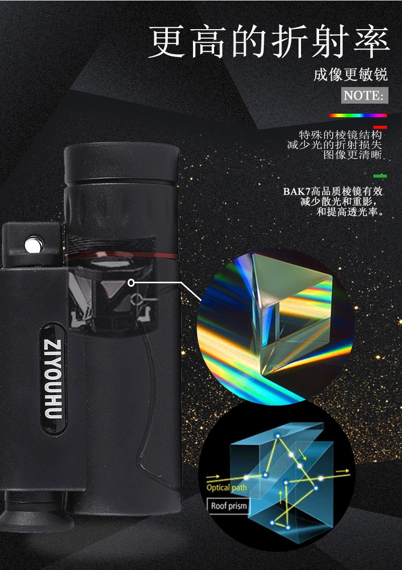 ZIYOUHU 30x25 Mini monoculars with laser light for high-magnification high-definition low-light night vision photography and video recording detail image 5