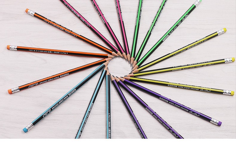 Factory direct sales of hb non-wood pencils, 12-piece lead-free toxic pencils for primary school students, with eraser triangular rods, no need to sharpen pencils detail image 1