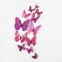 12 pieces of 4cm3D magnetic simulation butterfly accessories three-dimensional wall stickers decorative PVC butterfly wall stickers