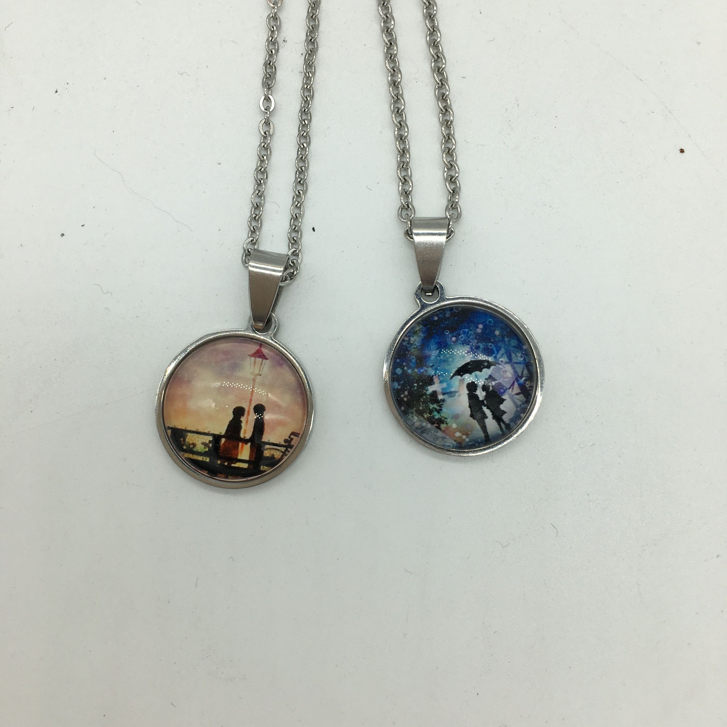 Stainless steel base glass patch necklace, a popular DIY product, factory direct sales, irresistibly charming Application Scenario