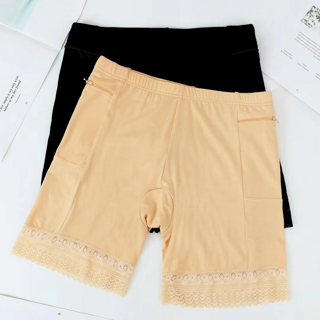 Yiwu good goods love water ni pocket safety pants 672 bamboo fiber soft fabric lace pant leg