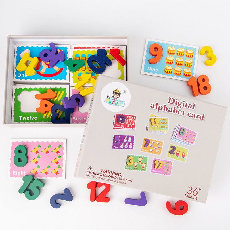 Children's color recognition and intelligence wooden letter and number recognition cards for 2-3 years old early education fun learning Application Scenario