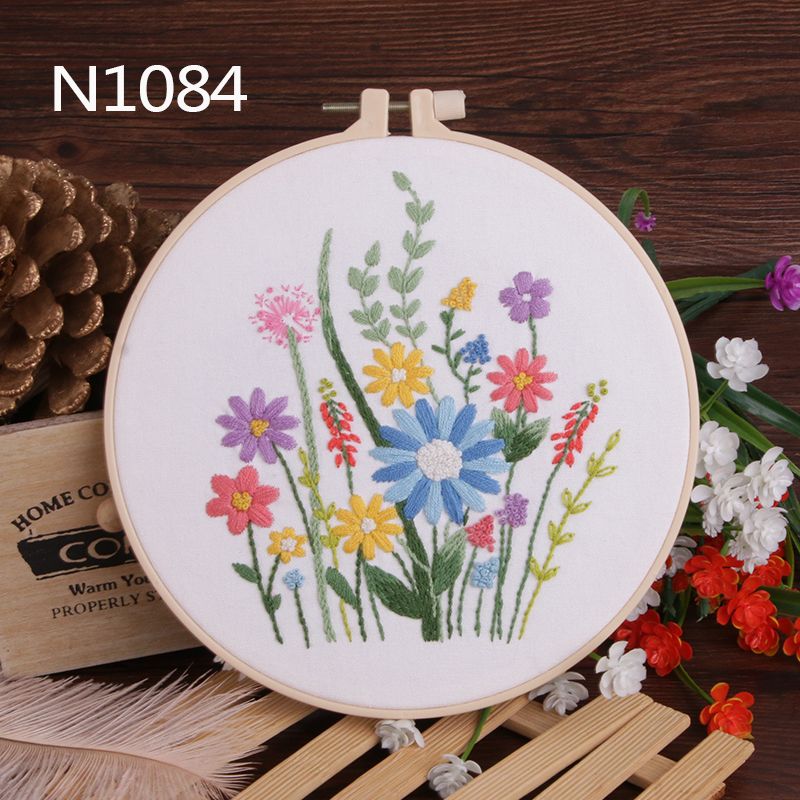 手工创意diy套件植物花布艺材料包厂家销售立体欧式十字绣刺绣图