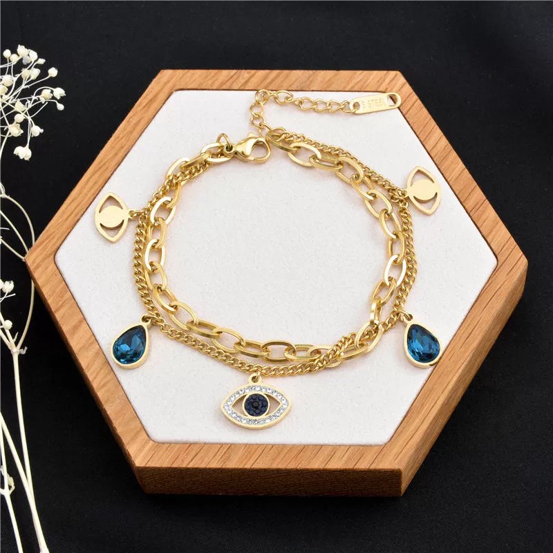 恶魔之眼微镶钛钢手链女时尚腊梅钢饰饰品批发详情图4