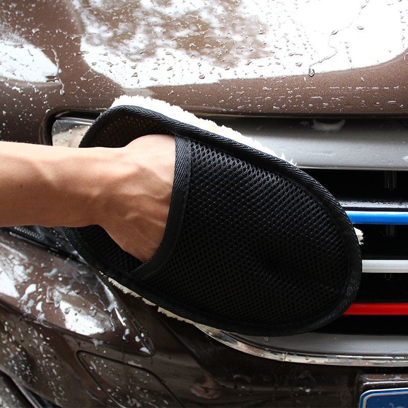 Car wash wool gloves with thickened fleece, fleece wool cleaning gloves, car fleece beauty car wash products Specification image