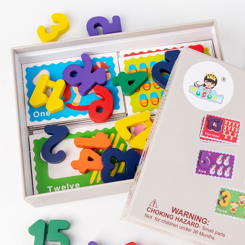 Children's color recognition and intelligence wooden letter and number recognition cards for 2-3 years old early education fun learning Specification image