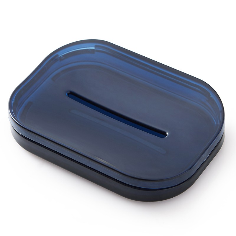  日系简约透明沥水皂盒创意无盖双层沥水透明皂盒详情图2