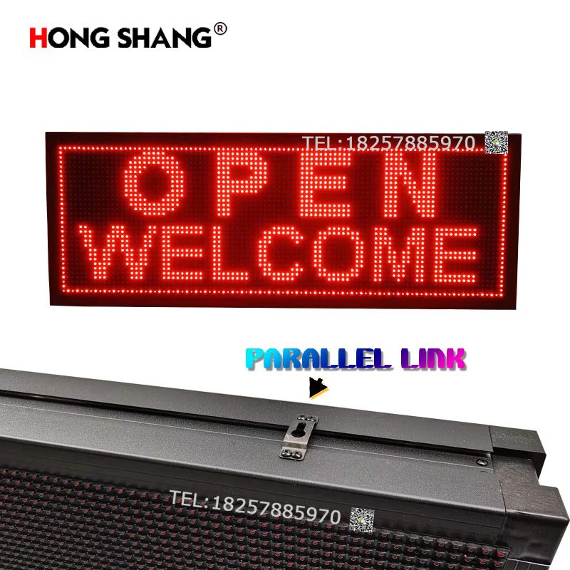 P10户外广告显示双面LED广告牌混色彩门头广告设计批发外贸热销品字幕显示屏世界文字白底实物图