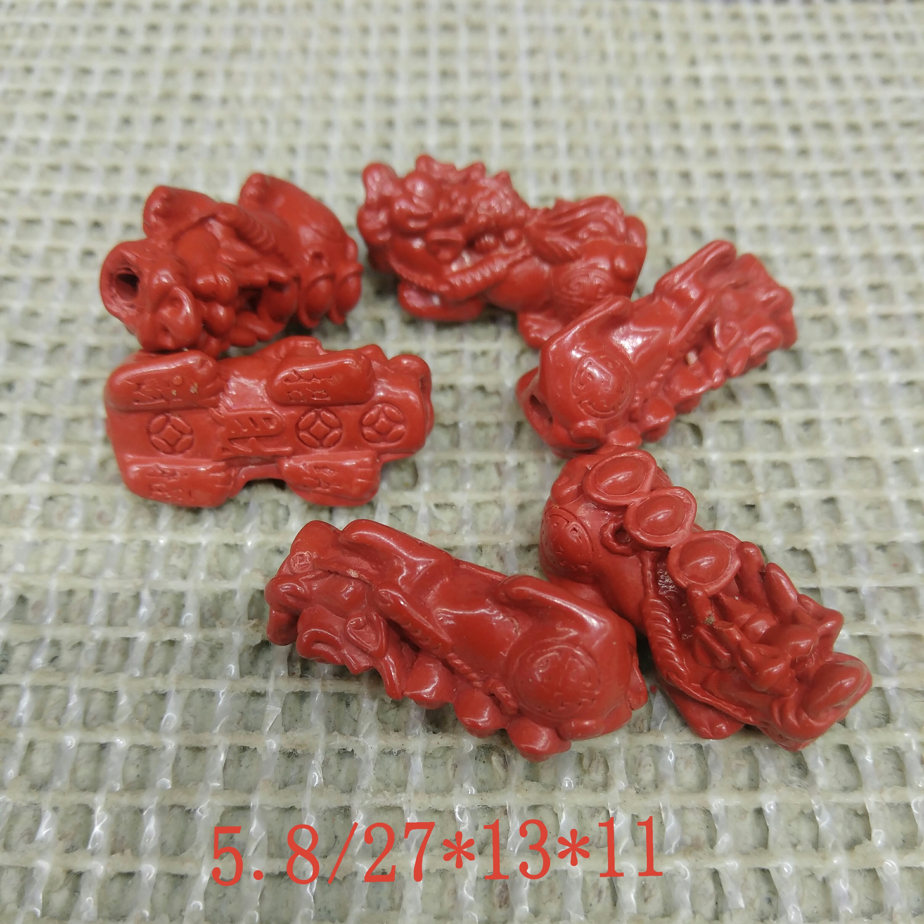 高含量朱砂半成品配件驼元宝貔貅珠手工diy珠子57