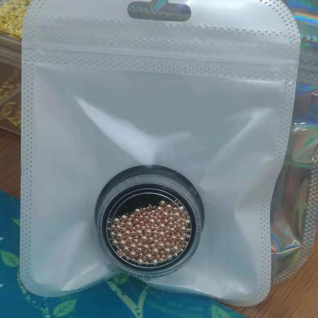 Direct sales from the manufacturer of small steel ball nail art accessories mixed with champagne-colored caviar alloy metal details Picture