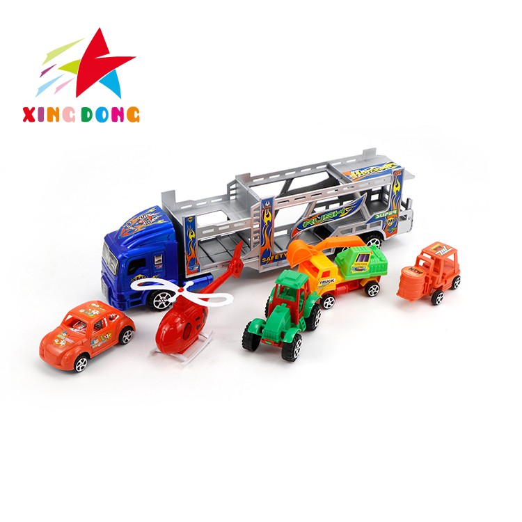 儿童玩具 惯性大货车 大卡车 带小汽车 直升机 铲车详情图2