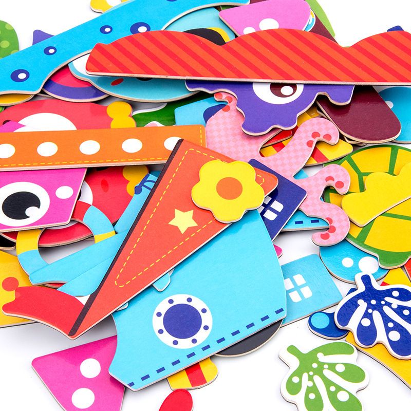 Children's fun magnetic stickers, transportation, ocean, architecture, jigsaw puzzle, cartoon magnetic puzzle box, game puzzle, early education toys Specification image