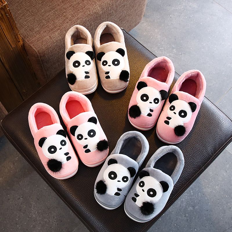 Children's Cotton Slippers Girl Cartoon Cute Autumn And Winter Fluffy Slippers Boy Non-Slip Home Indoor Family Slippers Specification drawing