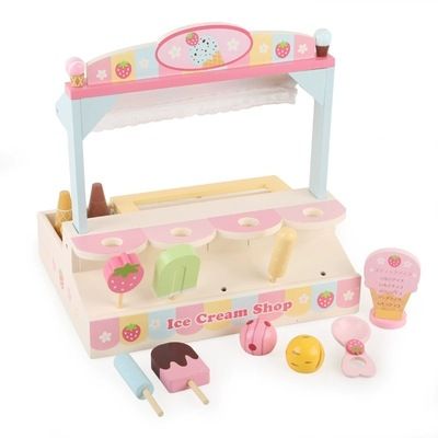 Wooden role-playing simulation ice cream vending machine, girls and children shopping cart, toy supermarket, 2-6 years old babies Application Scenario