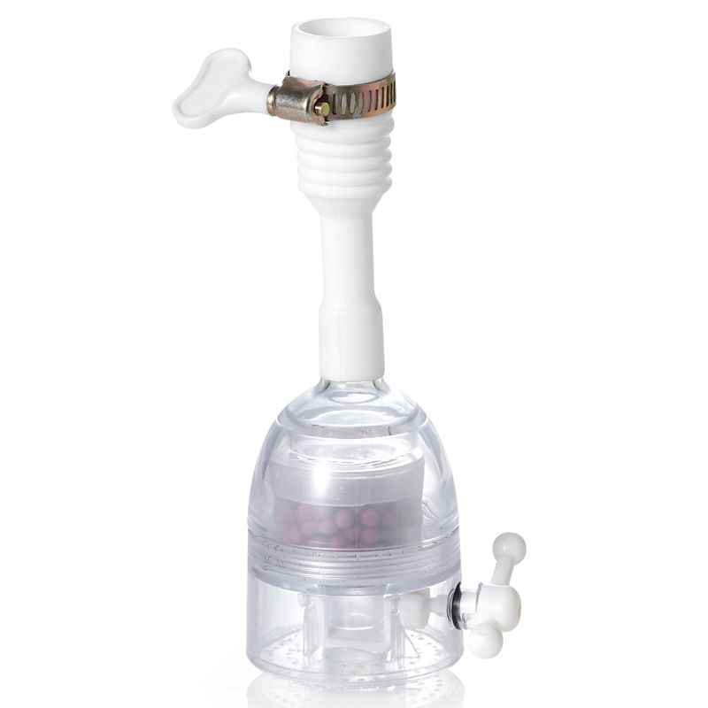 360度净水节水花洒白底实物图