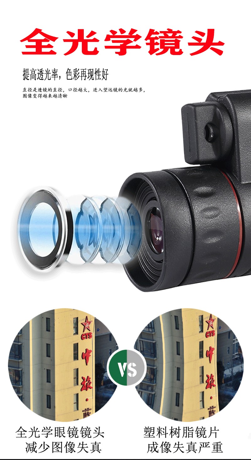 ZIYOUHU 30x25 Mini monoculars with laser light for high-magnification high-definition low-light night vision photography and video recording detail image 7