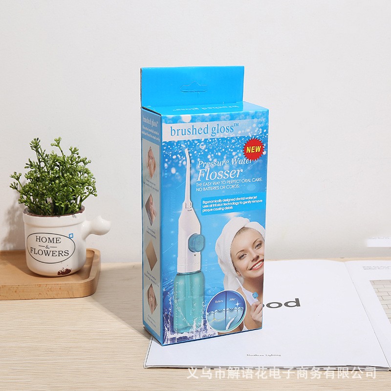 跨境便携式牙齿清洁洗白仪 手动牙齿清洁器冲牙器 蓝白洗牙器现货详情图2