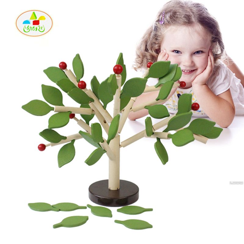 Factory direct sales of wooden foliage tree assembly tree puzzles, children's DIY handcrafted three-dimensional educational simulation tree toys