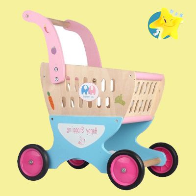 Factory direct children's puzzle play house interactive toys boys and girls simulation shopping cart with Chechelle building blocks details Picture