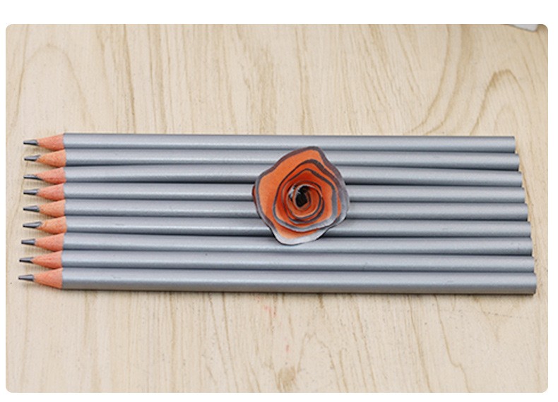 The manufacturer supplies hb silver wooden pencils with custom logos, 12-piece packs, which are safe, environmentally friendly and not easy to break detail image 3