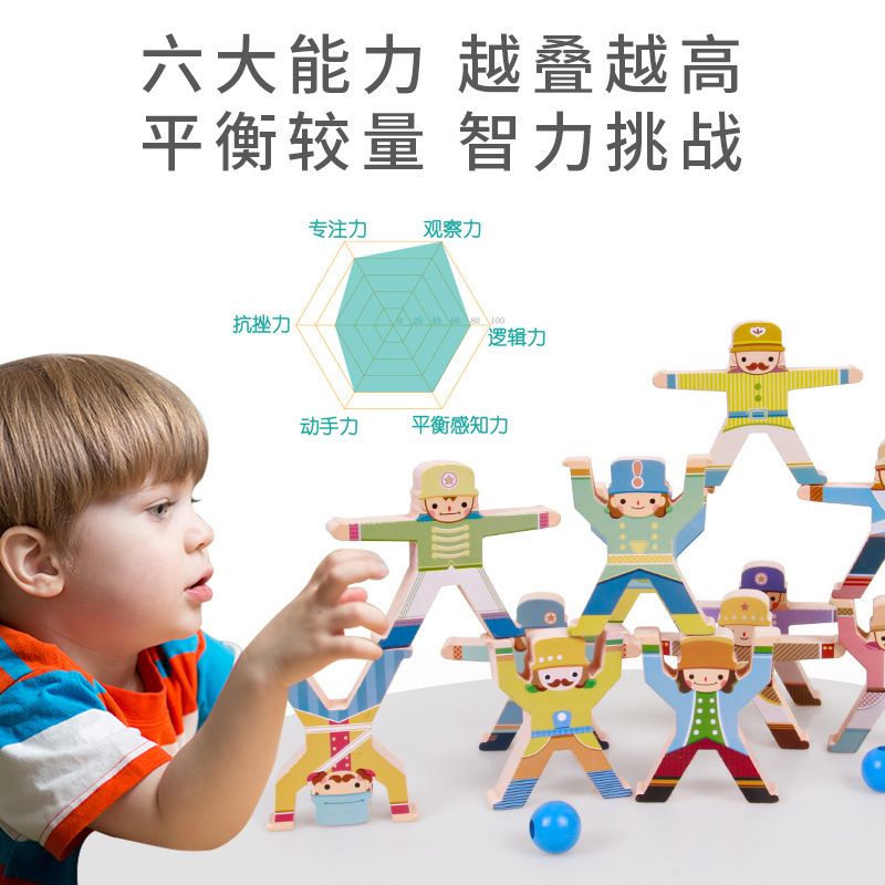 跨境儿童大力士叠叠乐积木亲子叠叠高游戏平衡叠罗汉积木解压玩具细节图
