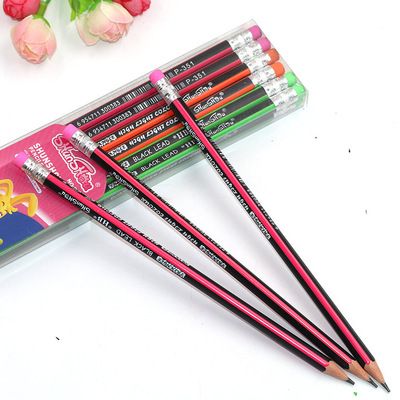 Factory direct sales of hb non-wood pencils, 12-piece lead-free toxic pencils for primary school students, with eraser triangular rods, no need to sharpen pencils Application Scenario