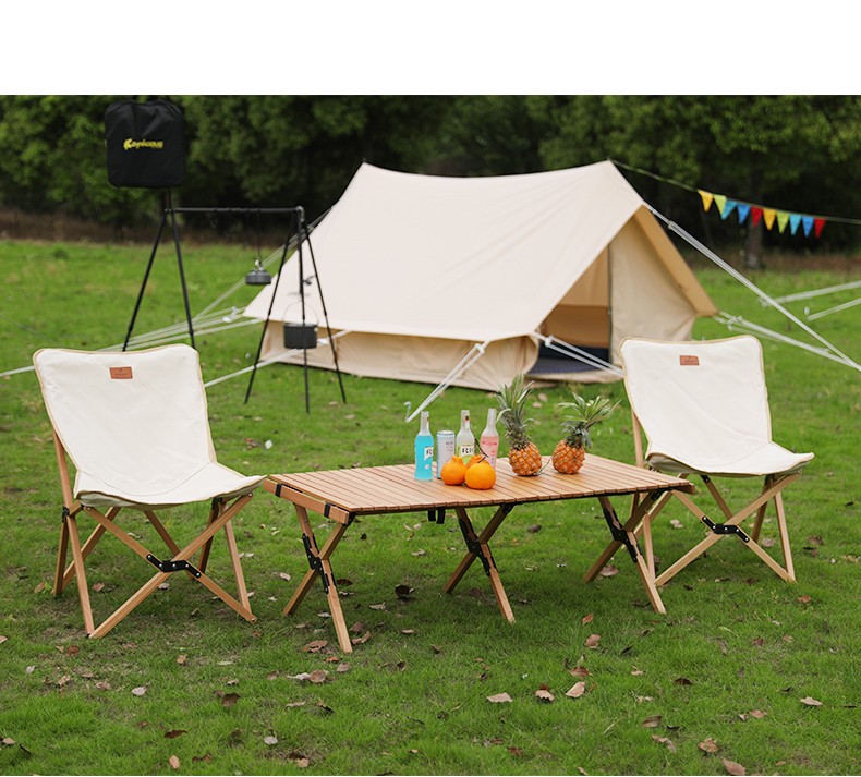 户外露营折叠榉木椅 韩国餐厅简易便携蝴蝶椅 户外摄影沙滩椅详情8