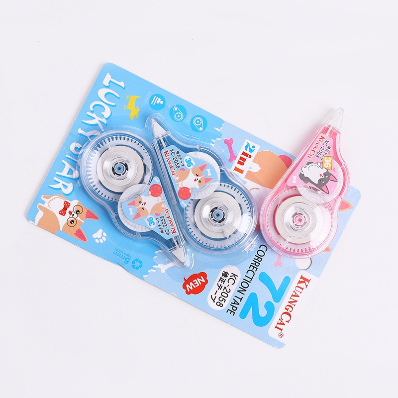 Kuangcai KC-2058 cartoon style office public funds correction tape, correction tape, 2 sets of decoration formal tape, manufacturer's stationery wholesale pic 3